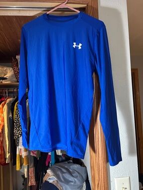 Under Armour Royal Blue Compression HeatGear Long Sleeve Top